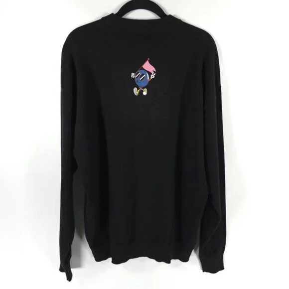 NWT ZARA “I’M OK WITH THIS” Text Print Black Crew Neck Knit Pullover Sweater M - Picture 4 of 11